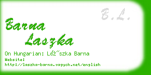 barna laszka business card